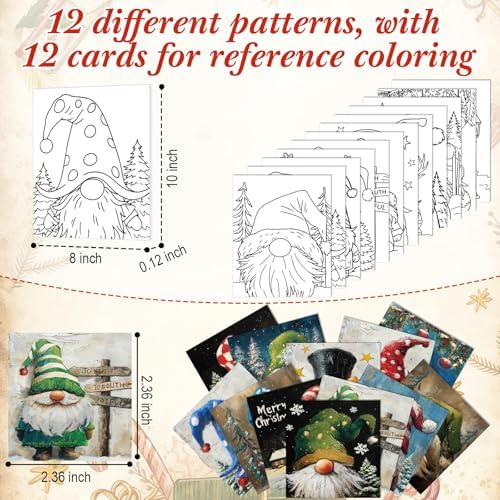Sherr 12 Pcs Pre Drawn Canvas for Adults,Xmas Gnome,8 x 10 Inch - Image 3
