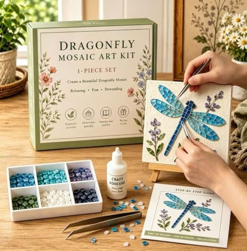 LWLQCZJ Sea Glass Art Kit - DIY Fun Craft Kit for Adults, Beginner Friendly (Dragonfly) - Image 3