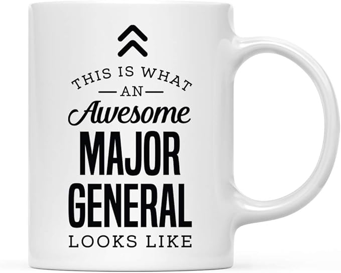 Andaz Press 11oz. Ceramic Coffee Tea Mug Thank You Gift, This is What an Awesome Major General Looks Like, 1-Pack, Birthday Christmas Gift Ideas Coworker Him Her, Includes Gift Box