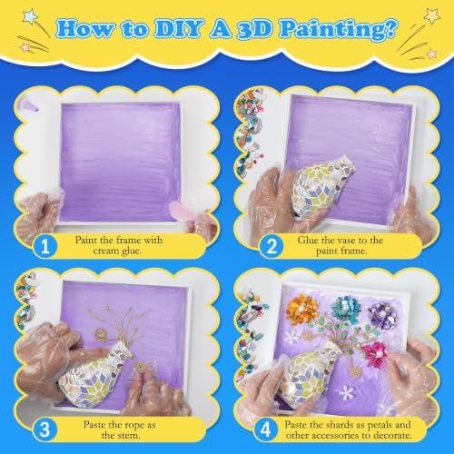 DIY Vase Mosaic Painting Kit, Purple - Image 4