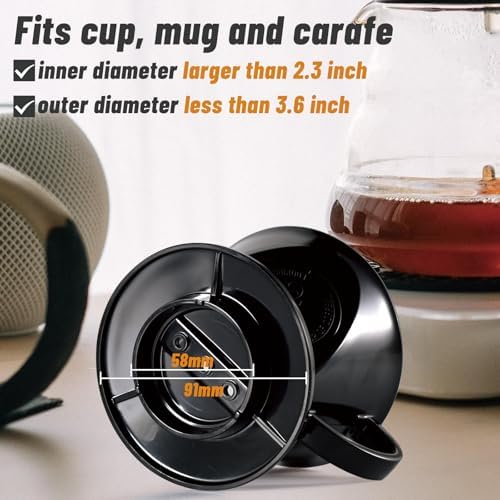 Melamine Pour Over Coffee Maker with 3 Drip Holes, Pour Over Coffee Dripper For Camping, Home, Café, Size 02 (Black) - Image 5