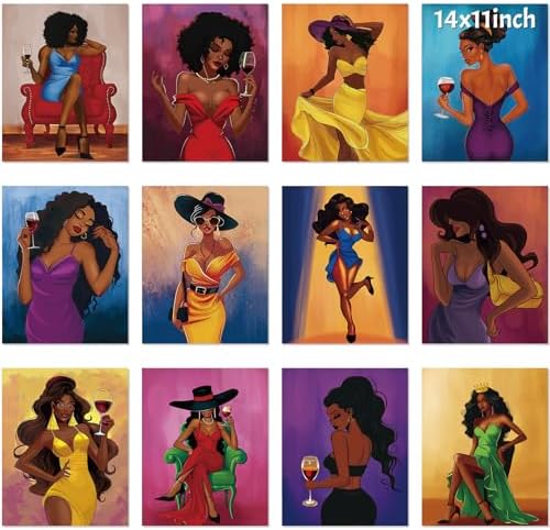 Ctosree 12 Pcs Pre Drawn Canvas for Painting,Charming Lady,11 x 14 Inch by Ctosree
