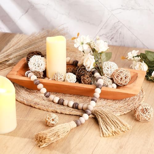 Teenyyou 17 Pcs Wooden Centerpiece Table Decorations, Light Brown - Image 3