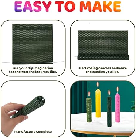 Nafziger 24 Pack 8x8 Inch Beeswax Sheets for Candle Making Kit Starter, Kids & Adults DIY Craft Gift - Image 3