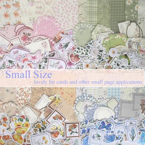 Triwin 400pcs Vintage Scrapbook Paper & Junk Journal Stickers - Image 6