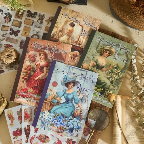 Rose Stickers for Scrapbooking Supplies, 550+ Vintage Stickers for Junk Journal Pre-Cut Ephemera Sticker Book for Adults Aesthetic Flower Lable Washi Sticker for Journaling DIY Arts Crafts - Image 5
