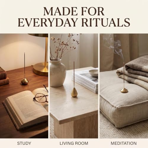 3Pcs Mini Brass Incense Holder, Incense Cone Holder, Portable Coil Incense Holder, Incense Stick Holder for Home Office Teahouse, Water Drop Shape - Image 4