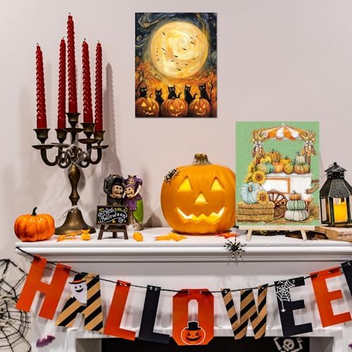 Sherr 12 Pcs Pre Drawn Canvas for Adults,Halloween,8 x 10 Inch - Image 5