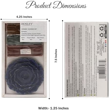 Hosley 6-Pack Ceramic Incense Holder Set w/ 60 Sticks - Image 3