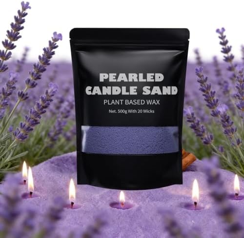 Natural Pearled Sand Candle,1.1LB Purple Sand Wax with 20 Wicks – Lavender Scented Candle, Relaxing Aromatherapy, Stress Relief, Long-Lasting Burn for Birthdays Christmas Anniversaries Home Decor by Ljaglui