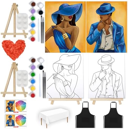 2 Pack Sip and Paint Kit for Adults Painting Kit Couples Date Night Party by VALLSIP
