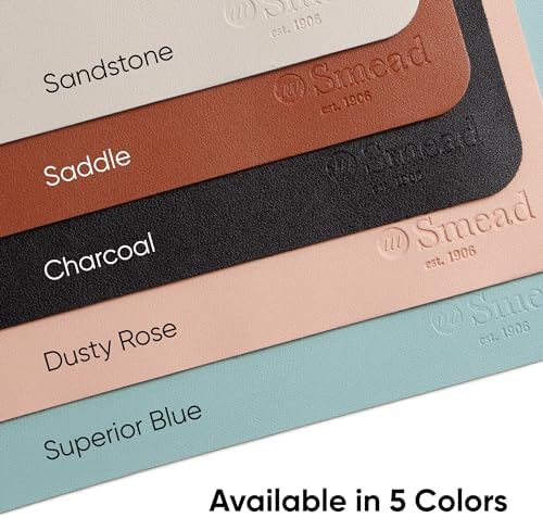 Smead Vegan Leather Desk Pad Mat, Office Desk Mat, Small, Charcoal Gray - Image 3