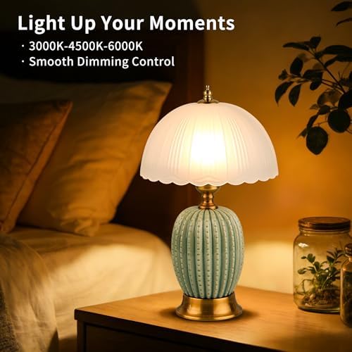Vintage Green Ceramic Cactus Small Table Lamp for Bedroom - Image 7