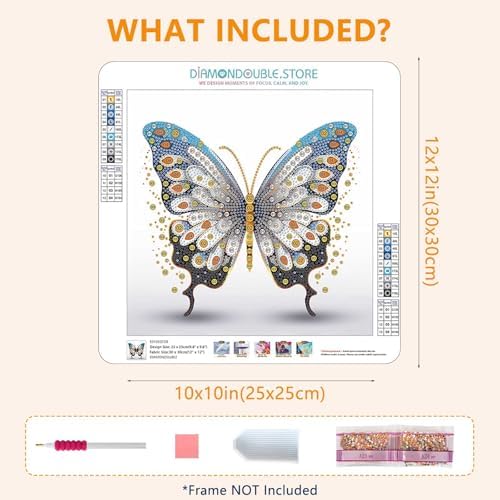 DIAMONDOUBLE Diamond Painting Kits for Adults on Velvet Canvas, 12x12 Premium Butterfly 5D Partial Drill Special Shape Diamond Art Kit for Beginners, DIY Diamond Art Craft for Home Wall Decor - Image 6