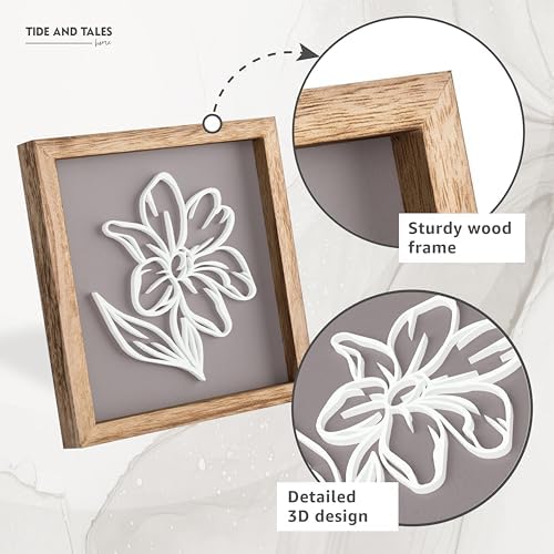 Tide and Tales 3D Botanical Floral Wall Art, Set of 2, Framed Wall Art - Image 6