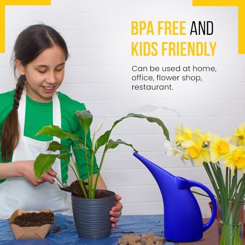 KP KOOL PRODUCTS Watering Can 1/2 Gallon - Small Watering Can for Indoor Plants - Outdoor Watering Can - Blue Plant Waterer - Plastic Watering Can for Garden - 1 Pack - Image 6