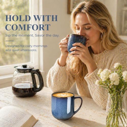 LERATIO Ceramic Coffee Mugs Set of 6,12oz Handmade Coffee Mugs Set - Image 4