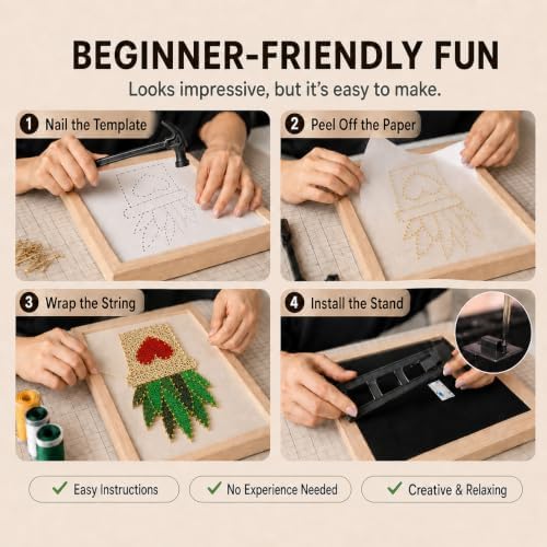 RM Studio DIY String Art Kit, Arts and Crafts for Adults Women Teen Girl, Handmade Funny Gift Art Project for Home Décor, Keepsake & Creative Crafts - Image 4