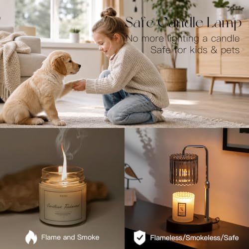 Candeldo Candle Warmer Lamp with Timer: Silver Wax Melt Warmer - Image 6