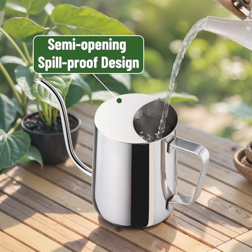 Doseno Indoor Watering Can, Long Spout Watering Can, Stainless Steel, 20 oz - Image 5