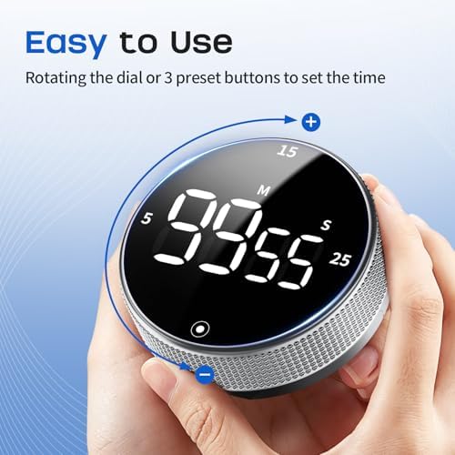 Seniny Digital Kitchen Timer, Magnetic Visual Timer with Large LED Display - Image 7