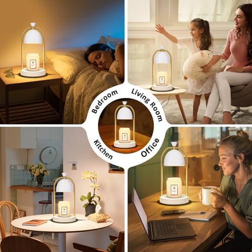 Hong-in White Candle Warmer Lamp with Timer-Unique Happy Birthday Gifts for Women and Men, Fun Gift Ideas for 30th, 40th, 50th and 60th Birthdays for Gold Home Decor - Image 4