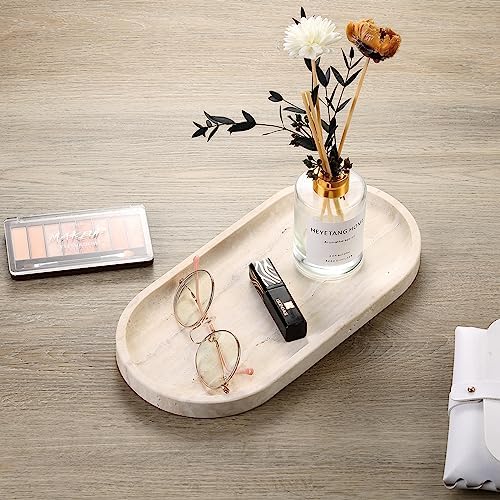 Koville Italian Travertine Tray, 12"x6" Vanity Decorative Marble Tray for Countertop, Catchall Tray for Perfume, Candles, Jewelry Dish Tray (Pack of 2) - Image 7