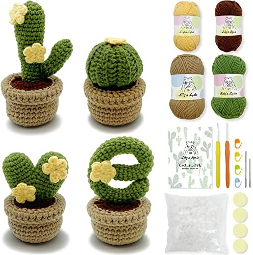 Lily's Lyric Crochet & Craft Kit | Cactus Love| Step-by-Step Video Tutorial for Adults Teenagers | Craft Gift Idea DIY Home Decoration by LilysLyric