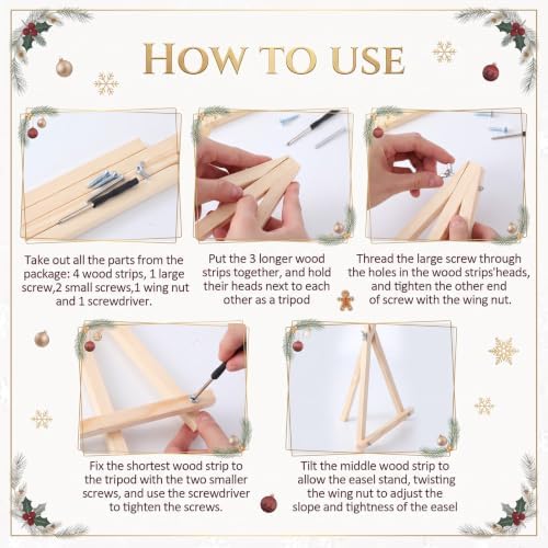 YooNotee 6 Pack Christmas Paint by Numbers Kit - Image 3
