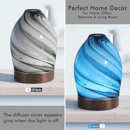 Essential Oil Diffuser Diffuser -Aromatherapy Diffuser for Essential Oils with Timer and 7 Colors LED Light Ultrasonic Diffuser with Auto Shut-Off, Home Office Decor&Gift（Storm Cloud） - Image 2