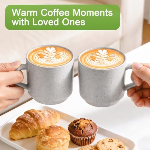 Pilnocok 8 oz Ceramic Small Mugs Set of 2, White - Image 6