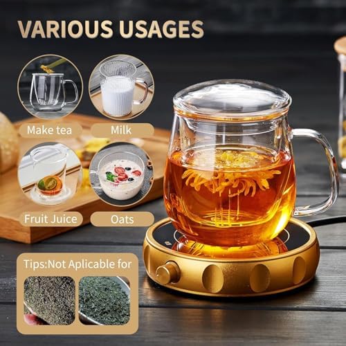 DOPUDO Large Glass Tea Cup, 34 oz Borosilicate Glass Tea Mug with Infuser and Lid, 1000ML Clear Tea Cups for Brewing Scented Tea and Tea Bag. - Image 4