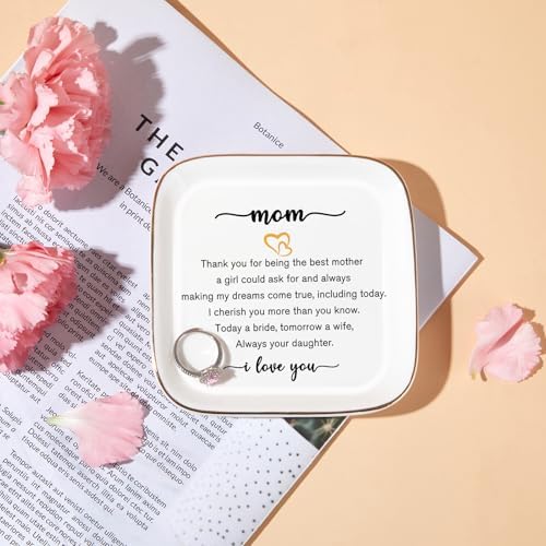 PUDDING CABIN Mother of the Bride Gifts Jewlery Dish - Today a Bride, Tomorrow a Wife, Always Your Daughter - Wedding Day Gifts for Mom from Daughter in Law - Image 5