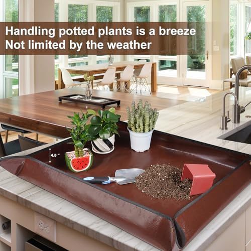 39.5"x 31.5" Large Repotting Mat for House Plant Transplanting and Potting Soil Control Portable Gardening Tray Plant Gifts for Plant Lovers - Image 4