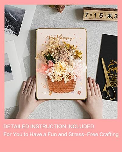 BAZIMA DIY String Art Kit for Beginner,Flowers String Art, DIY Dried Flowers Craft Kit, Unique Gift, Craft Kit for Holidays, Flower Basket - Image 4