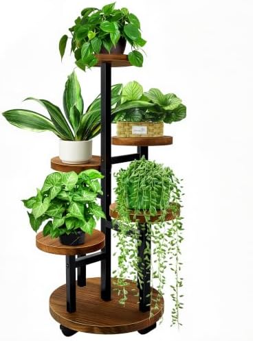 GEEBOBO 5 Tier Plant Stand With 4 Wheels by GEEBOBO