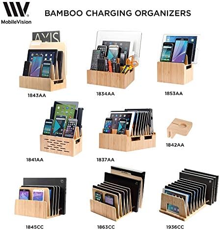 MobileVision Bamboo Multi Device Organizer for Smartphones, Tablets and Laptops, 5 Slots - Image 6