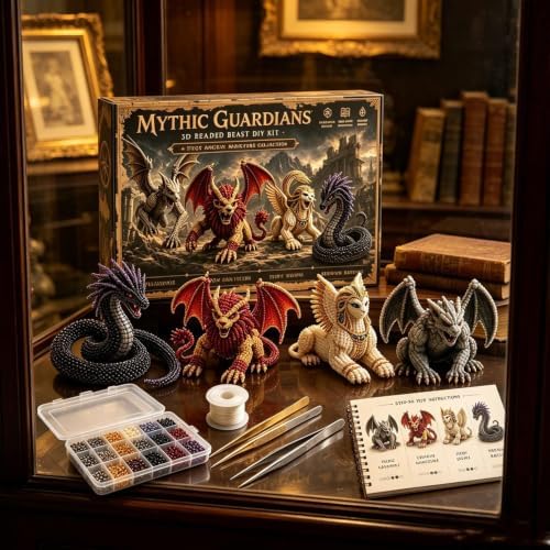 3D Beaded DIY Craft Kit, Complete Tiny Bead Animal Making Set with Tools & Instructions, Stress Relief Handmade Art Project, Beginner Friendly Creative Home Decor & Unique Gift for Teens Adults, Black - Image 5