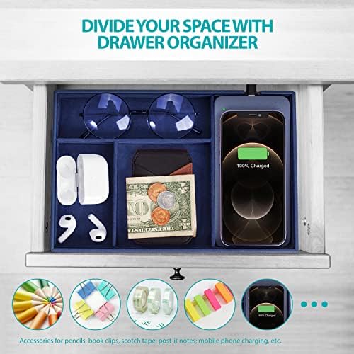 Valet Tray, Built in Wireless Charging Pad, Nightstand Organizer - Image 5