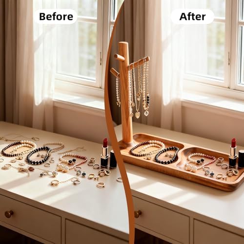 Acacia Wood Key Tray for Entryway Table Rectangle - Image 2