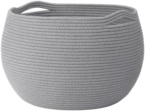Goodpick Large Toy Storage Basket for Kids, Round, 15.7" x 10.5", Grey by Goodpick