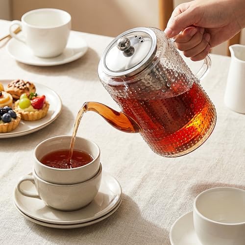 1500ml/50OZ Glass Teapot with Removable Infuser, Stovetop Safe, Large Tea Kettle, Borosilicate Glass Blooming and Loose Leaf Tea Maker Set - Image 7