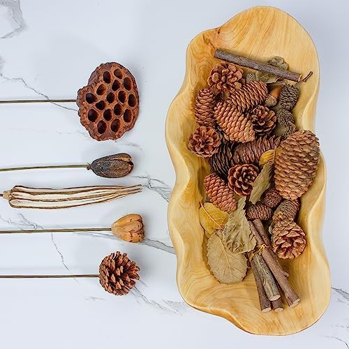 BTEOBFY Wooden Fruit Bowl Handcrafted Wood - Natural Fruit Basket for Kitchen Counter Display, Decorative Bowl for Apples, Oranges, Pineapples (15 Inch)​ - Image 5