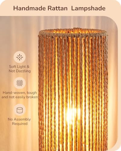 EDISHINE 9.85IN Wood Table Lamp, E26 Socket, No Assembly Required - Image 3