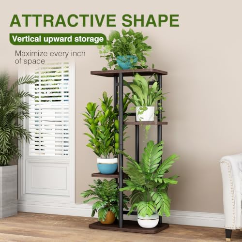 LINZINAR Plant Stand Indoor 4 Tier Metal Corner Tall Flower Shelf - Image 2