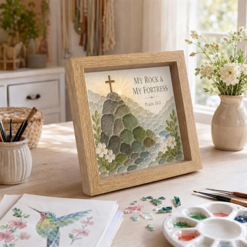 FRANDEK Framed Acrylic Gem Mosaic Art Kit Nature Theme Patterns DIY Decor - Image 4