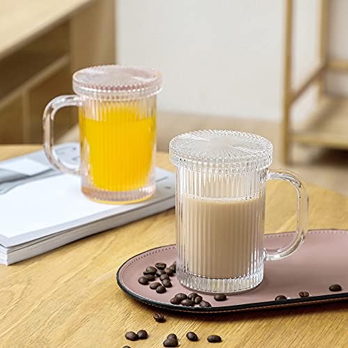 Lysenn Iridescent Glass Mug with Lid, Premium Coffee Mug, 13oz Tea Cup - Image 4