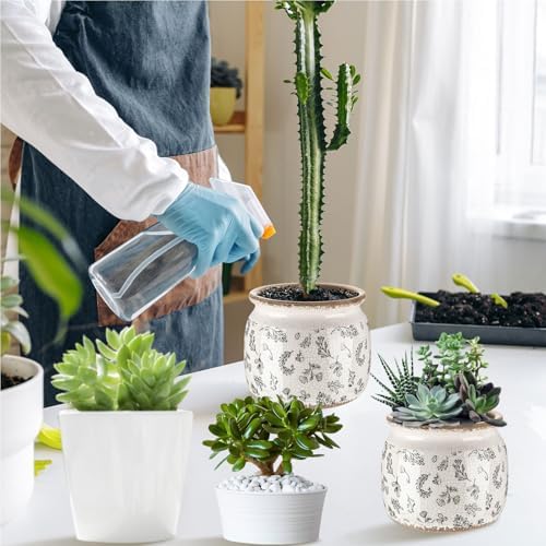 Vintage Planter Large Ceramic Plants Pot Green Leaves Pot - Image 4