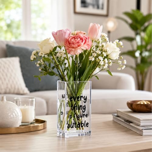 Acrylic Pen Holder Cup, “Everything Is Figureoutable” Desk Decor, Inspirational Pencil Holder Organizer, Motivational Office Accessories, Gift for Women Coworker - Image 5