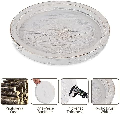 Hanobe Wooden Coffee Table Serving Tray, Farmhouse Candle Holder - Image 5